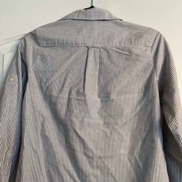 Blue & White Pin Stripe Seer Sucker J Crew Half Button Down XXS - Picture 6 of 6